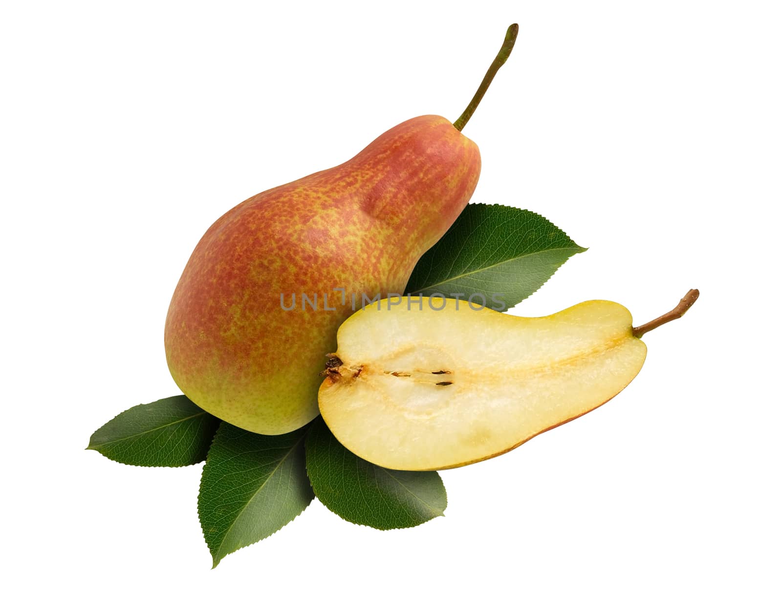 Juicy pears isolated over white background.