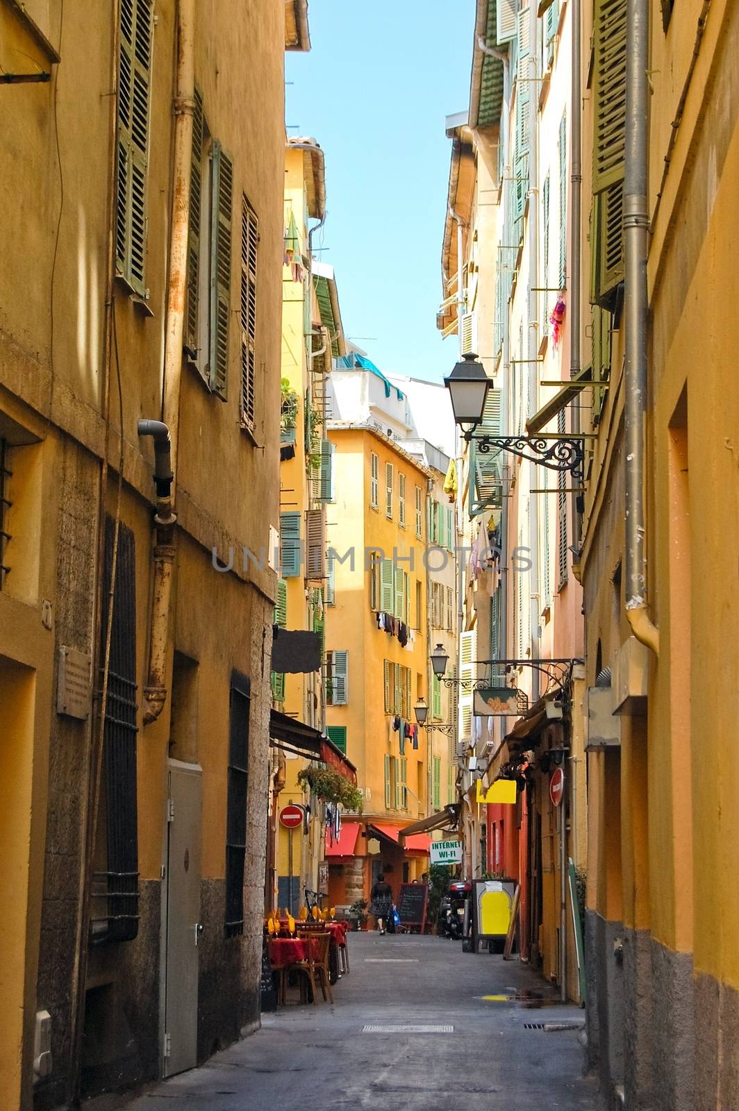 Typical street in Nice, France