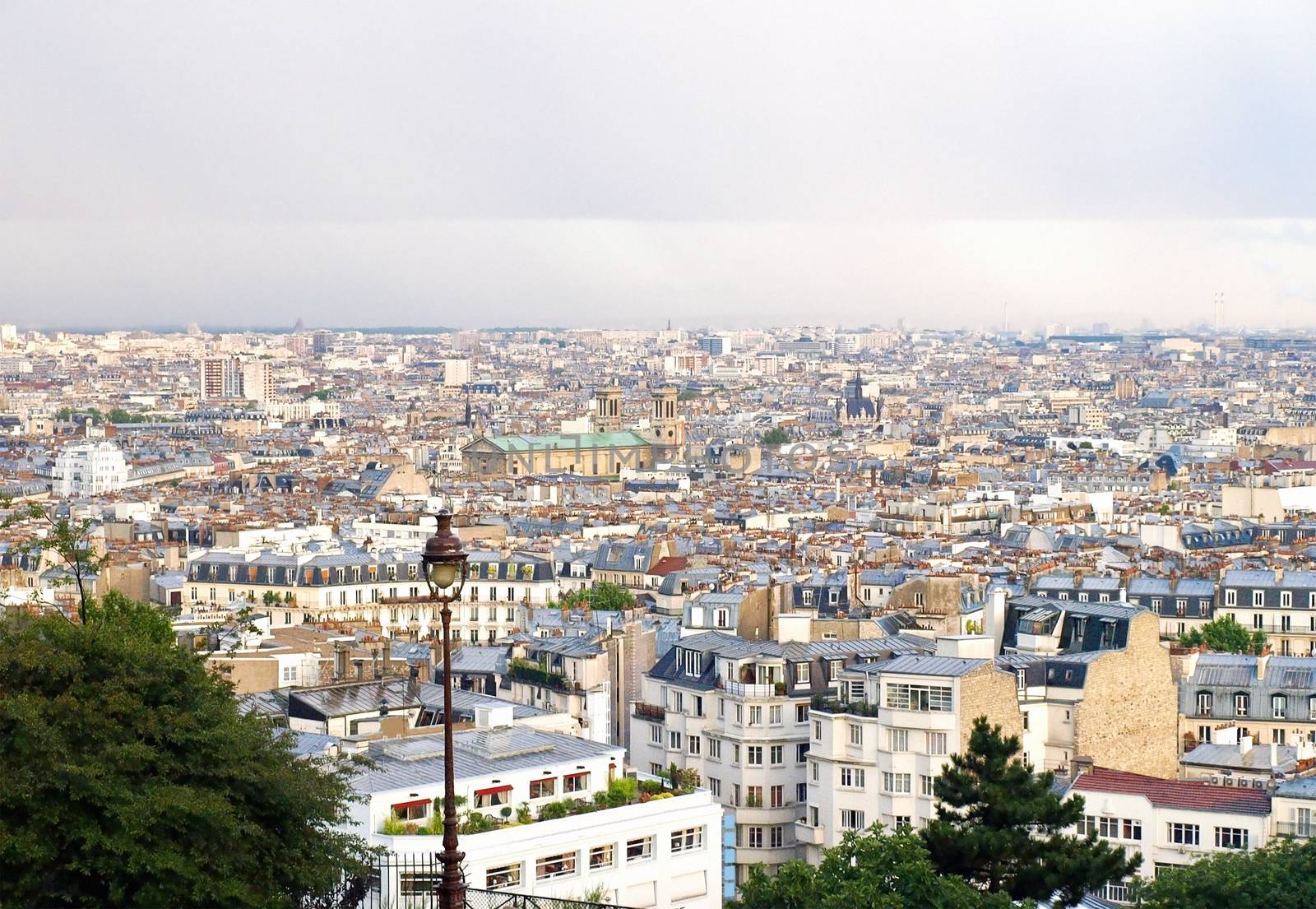 Cityscape from the top of Montmartre hill, Paris, France