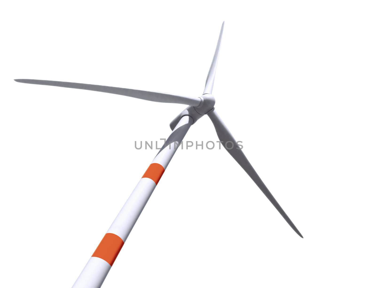 Wind turbine over white by Venakr