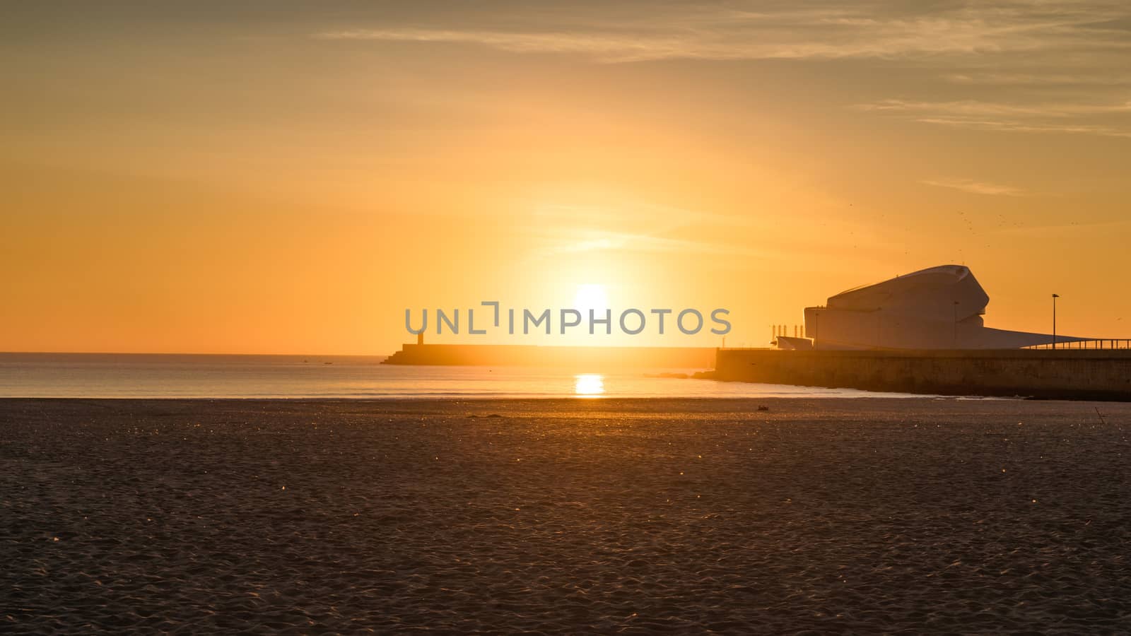 Beautiful sunset on the beach, sand and beach with sunset.