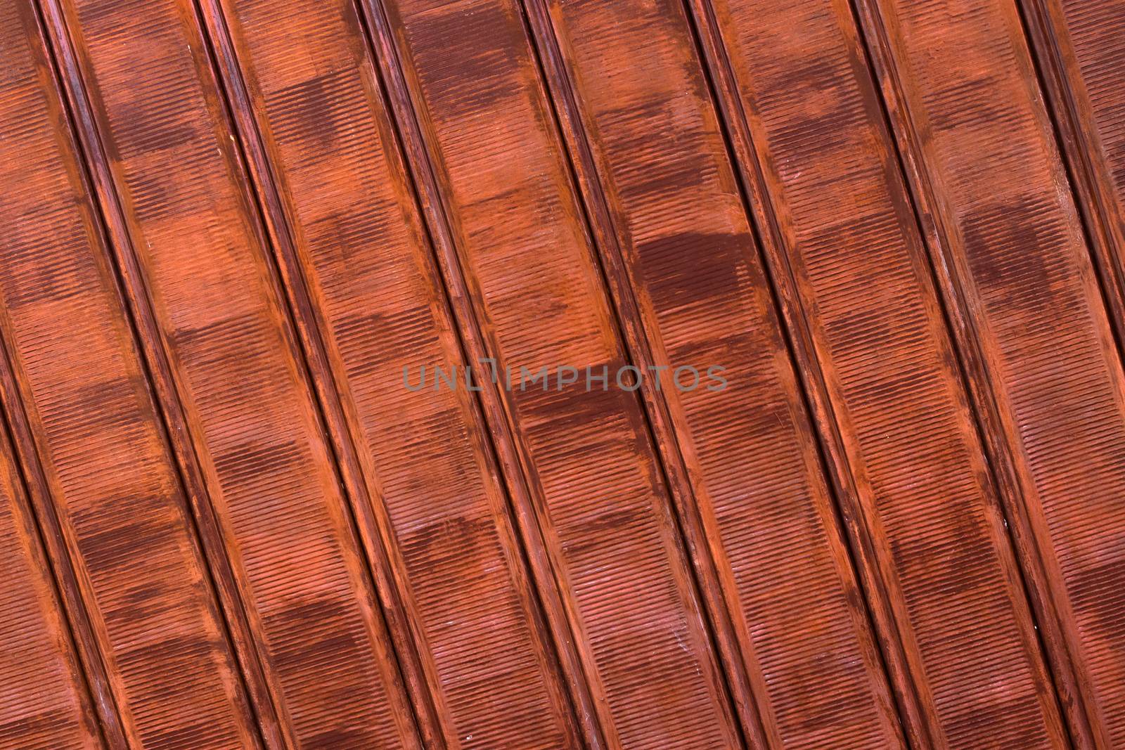 Close up of rusty shutters of a garage. Ideal for concept and backgrounds. Space for text.