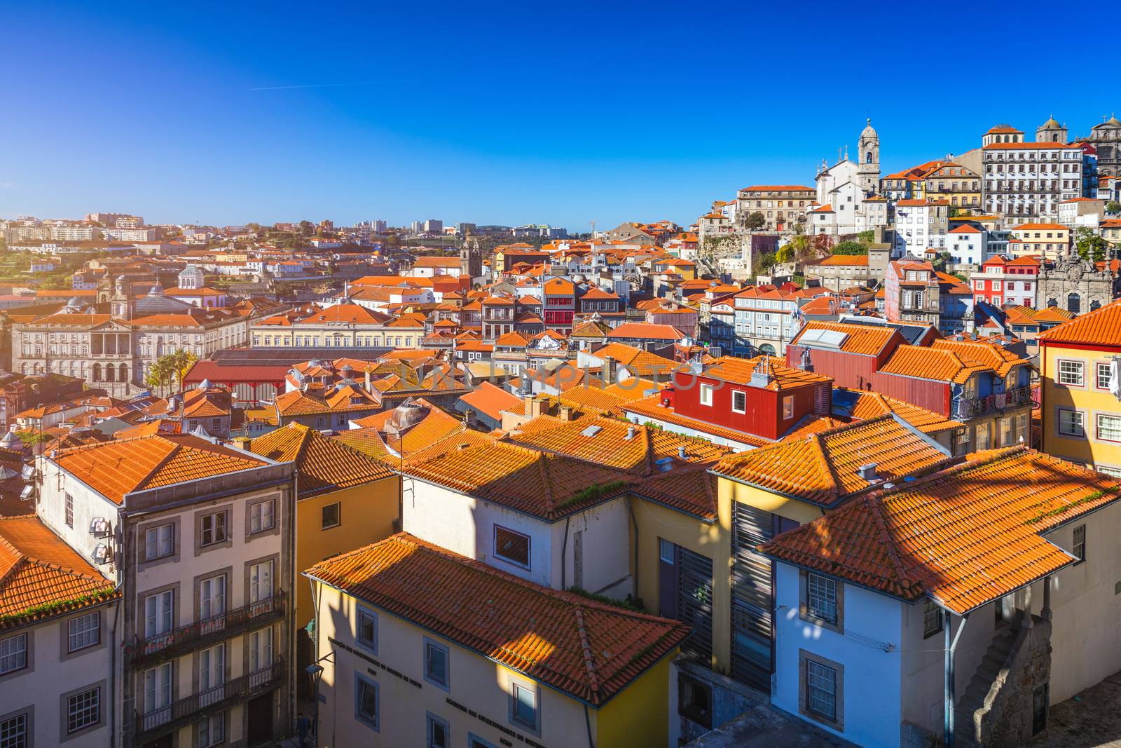 Porto, Portugal old town on the Douro River. Oporto panorama.