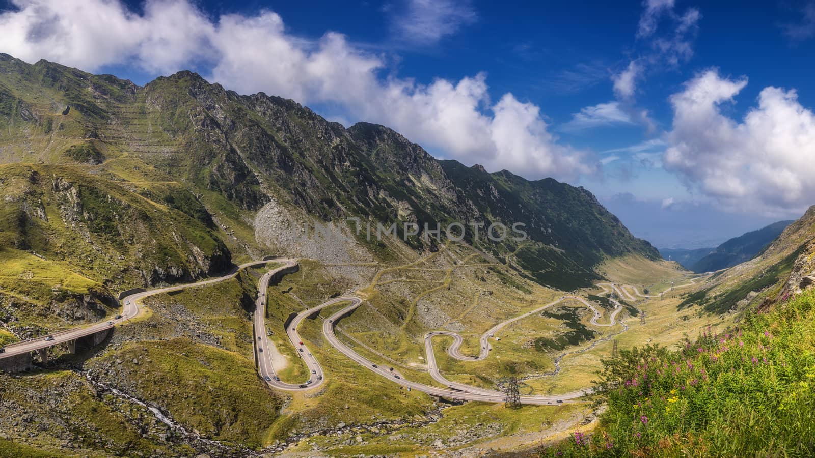 Transfagarasan pass in summer. Crossing Carpathian mountains in Romania, Transfagarasan is one of the most spectacular mountain roads in the world.
