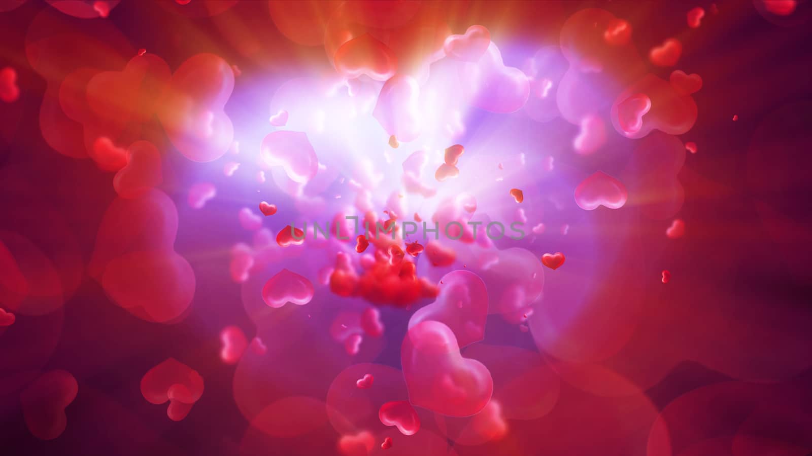 Hearts light shine Valentine's Day abstract background