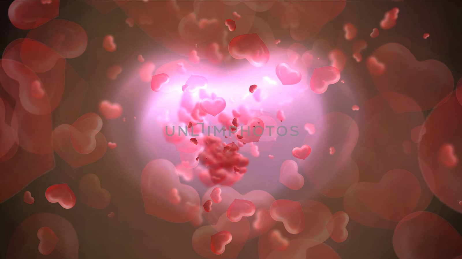 Hearts light shine Valentine's Day abstract background