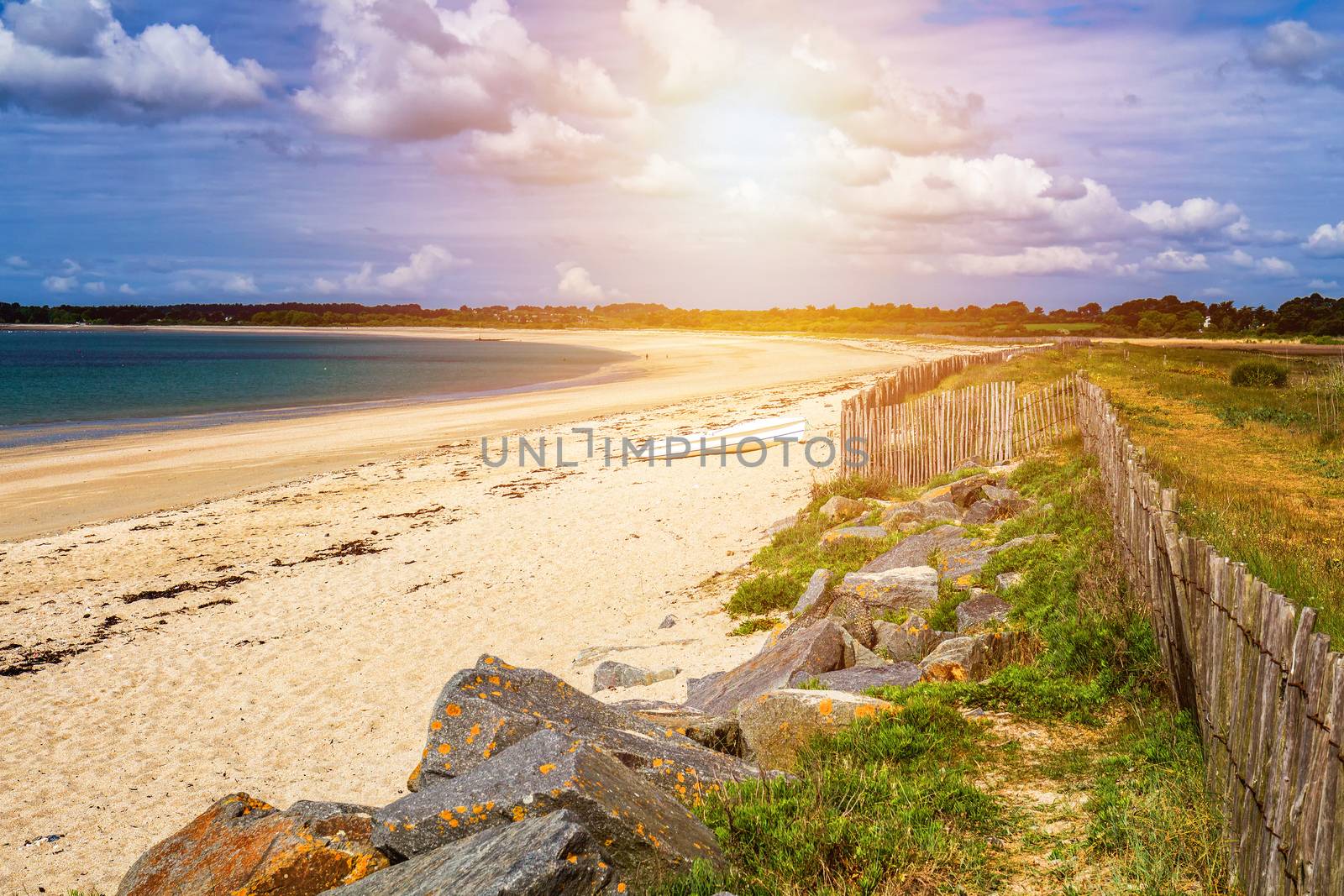 Beach of Landrezac, Sarzeau, Morbihan, Brittany (Bretagne), France
