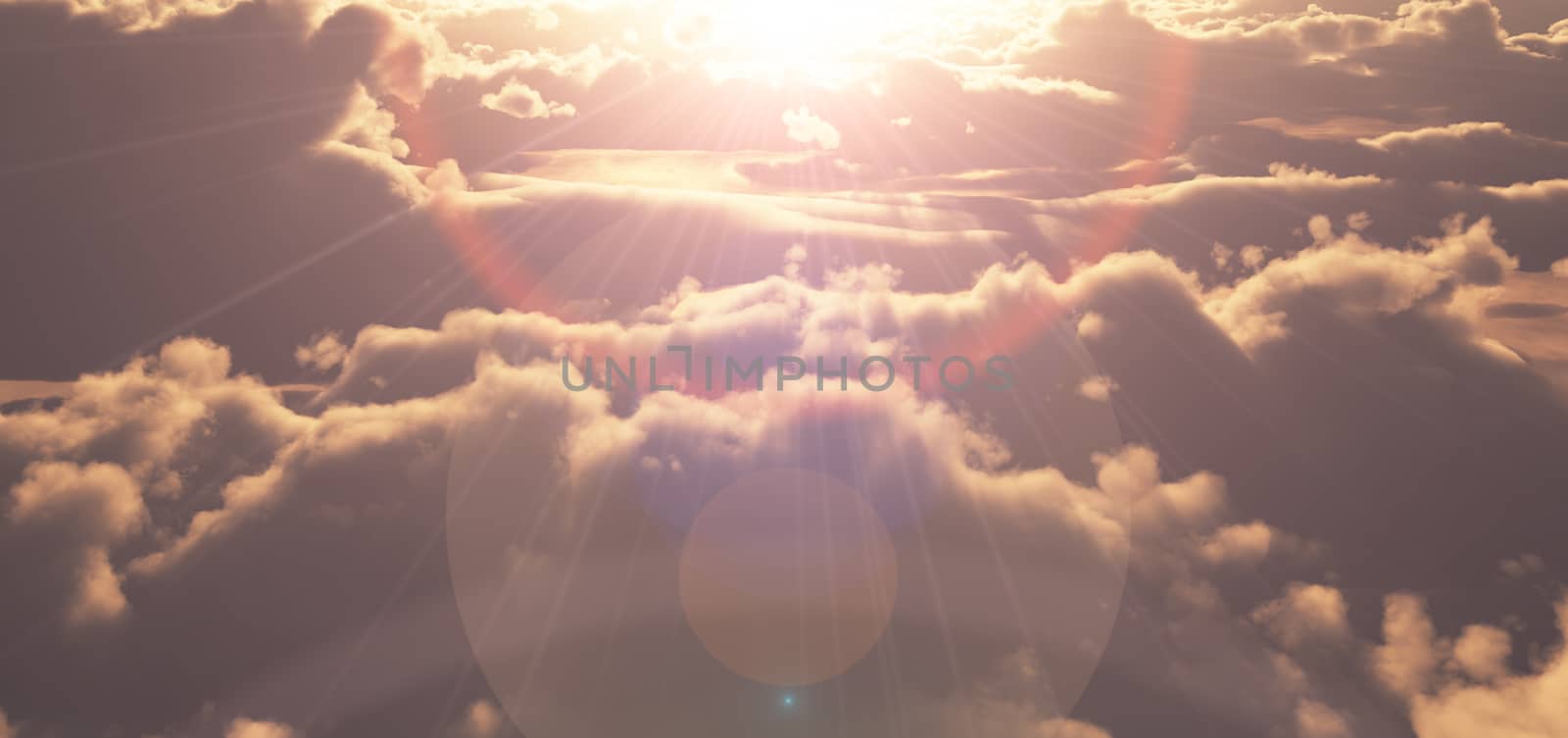 above clouds sunset god ray by alex_nako