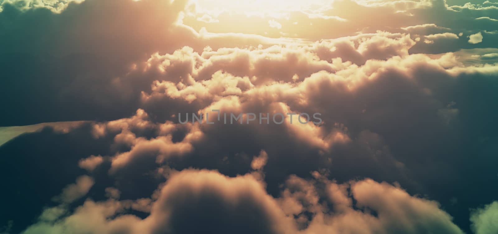 above clouds sunset god ray by alex_nako