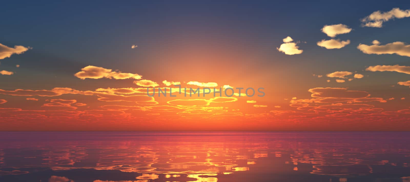 Beautify sunset over sea, sun ray by alex_nako