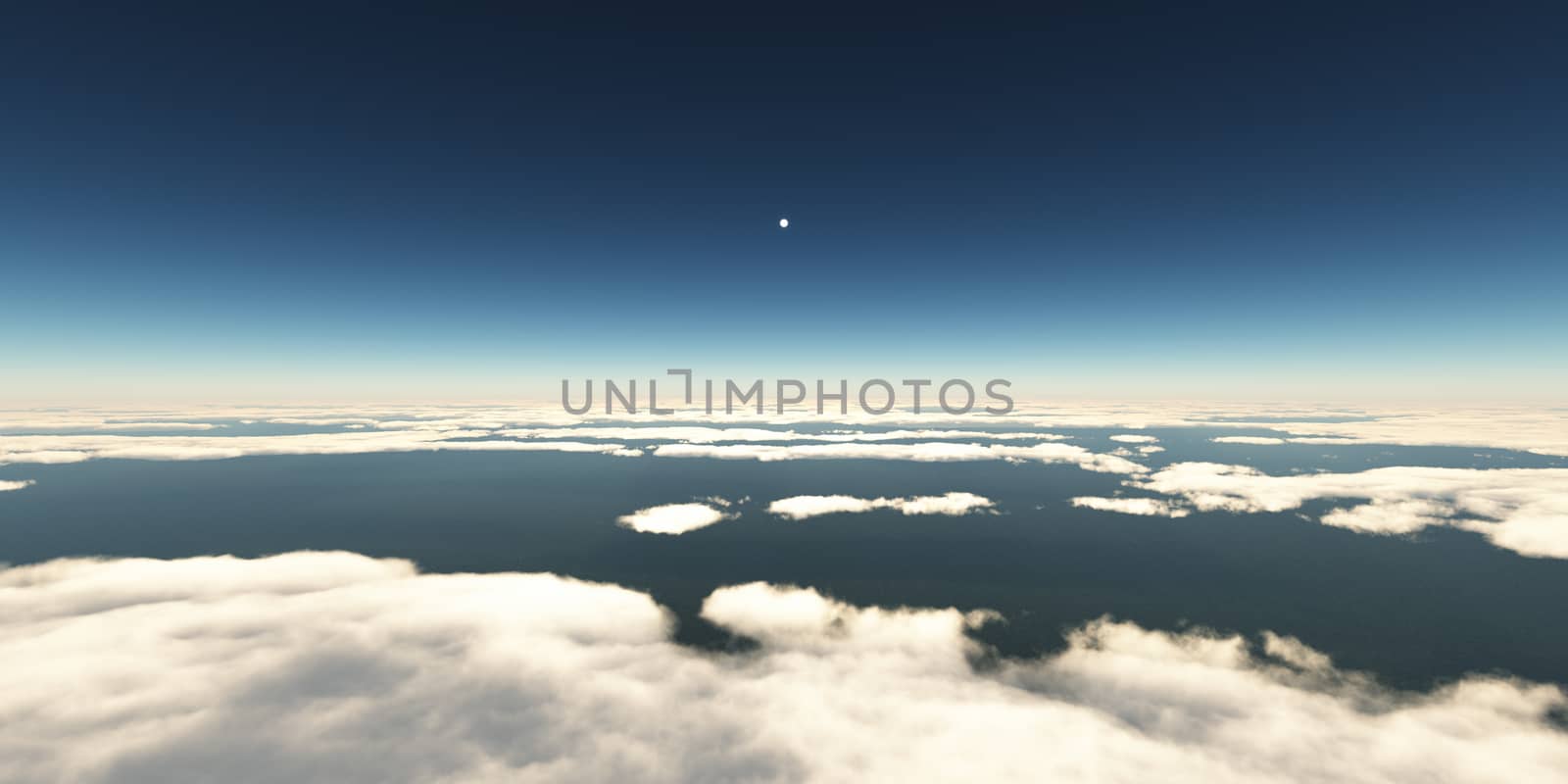 above clouds sun ray, 3d rendering by alex_nako