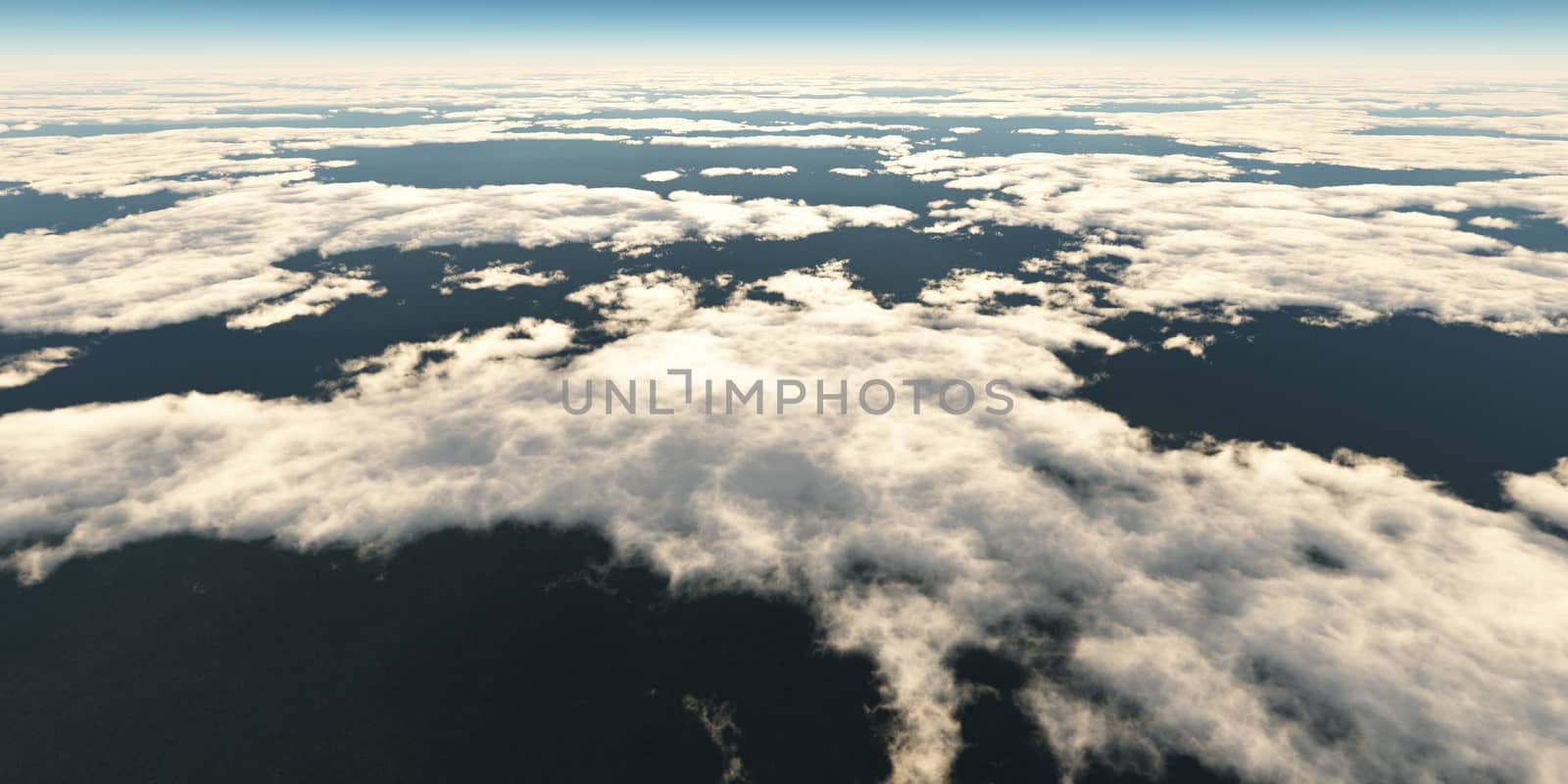 above clouds sun ray, 3d rendering by alex_nako