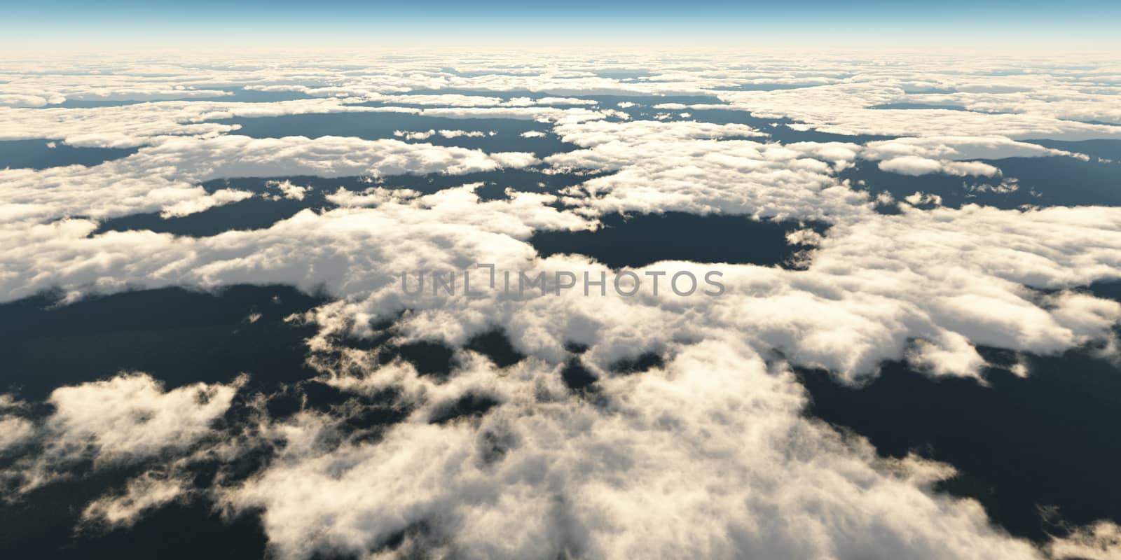 above clouds sun ray, 3d rendering by alex_nako