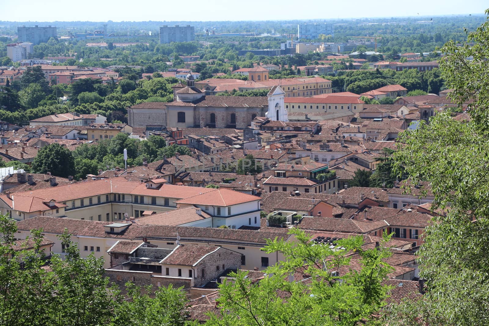 aerial view of Brescia, city in northern Italy