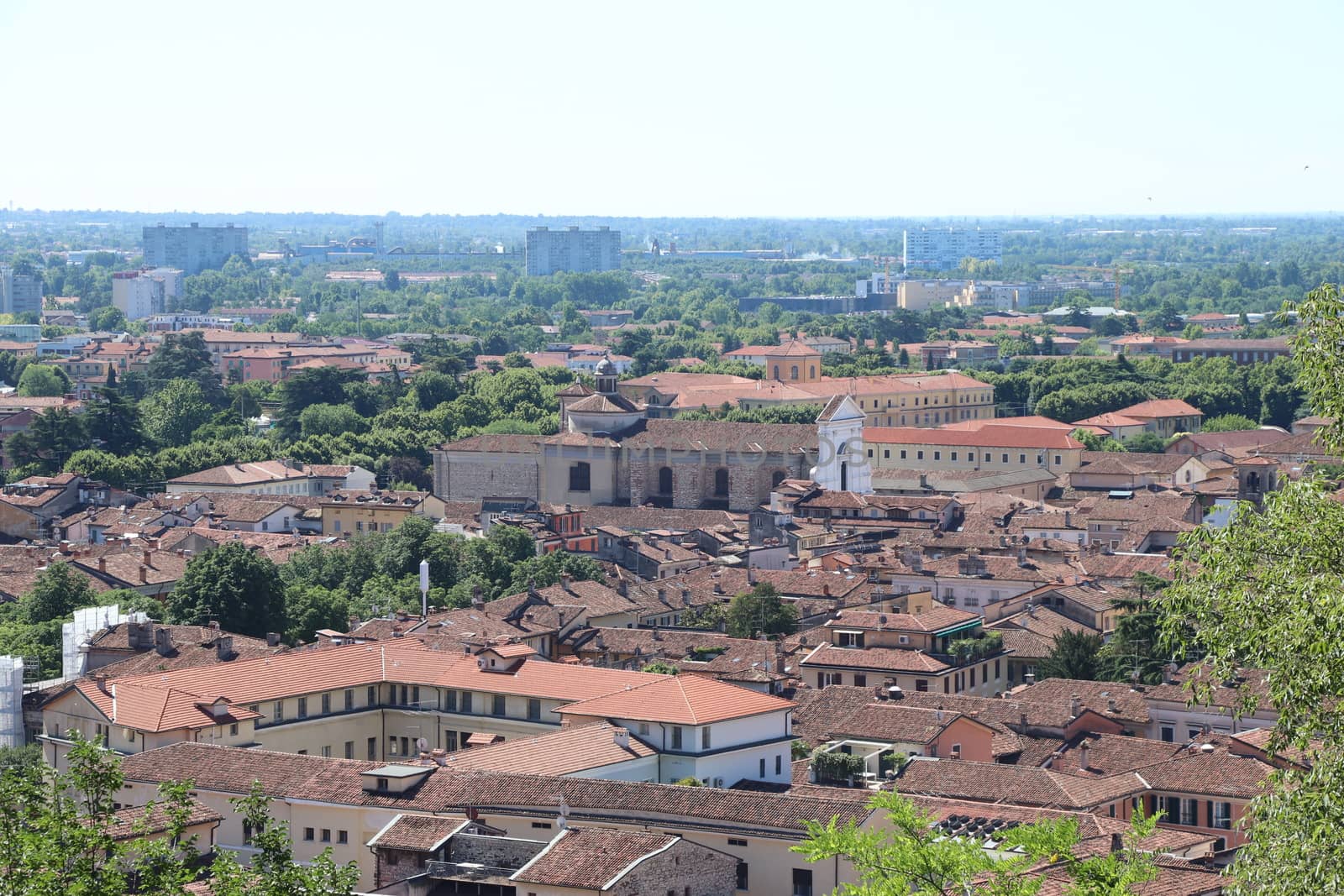 aerial view of Brescia, city in northern Italy