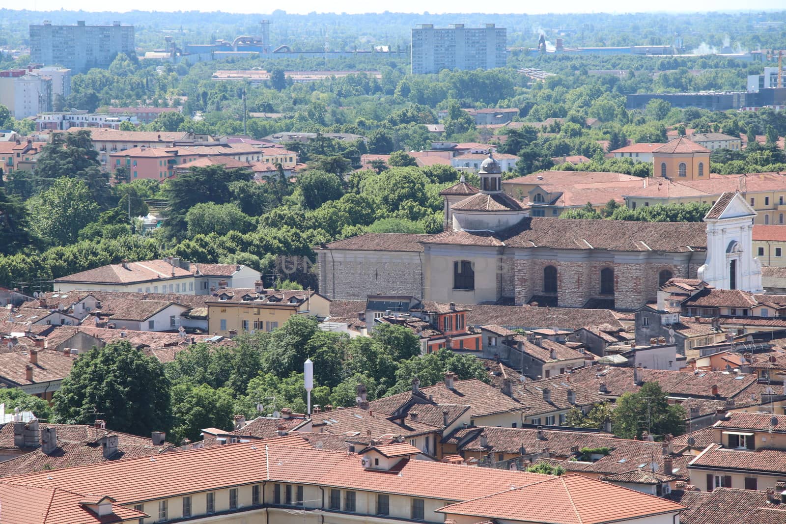 aerial view of Brescia, city in northern Italy