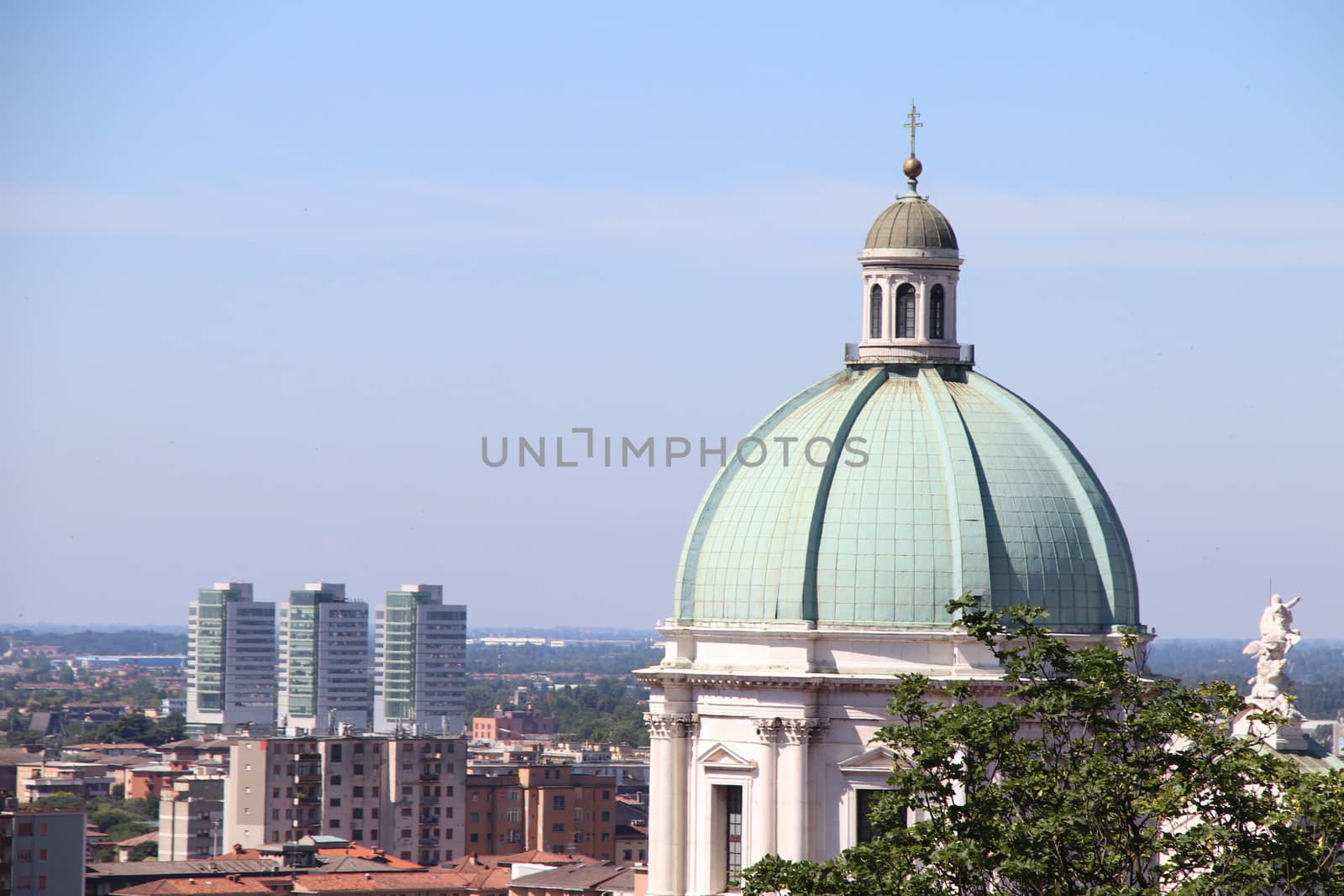 aerial view of Brescia, city in northern Italy