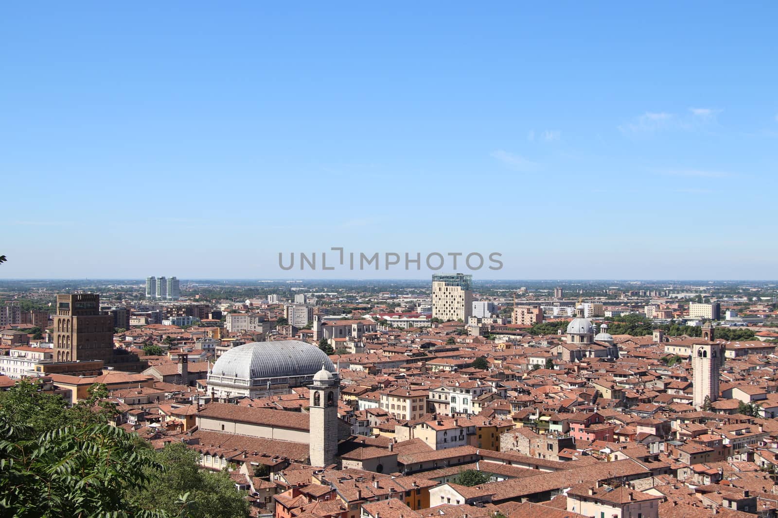 aerial view of Brescia, city in northern Italy