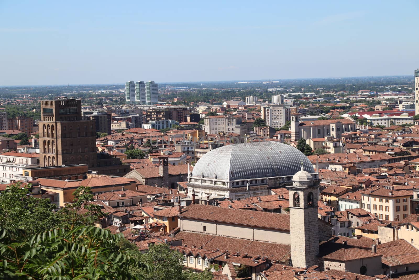 aerial view of Brescia, city in northern Italy