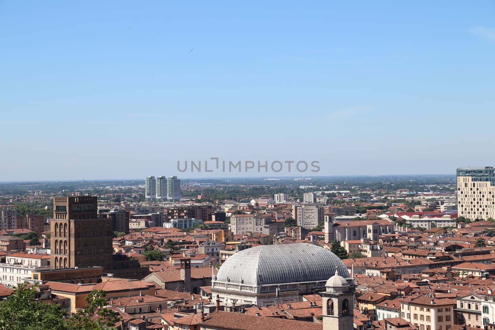 aerial view of Brescia, city in northern Italy