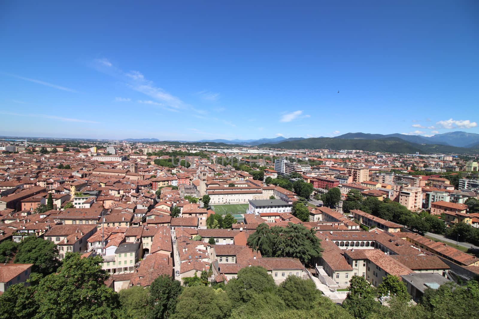 aerial view of Brescia, city in northern Italy