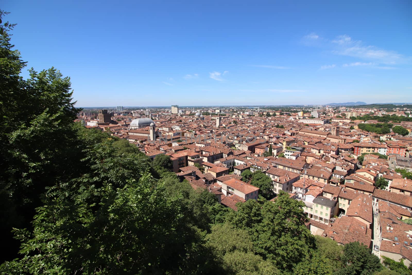 aerial view of Brescia, city in northern Italy