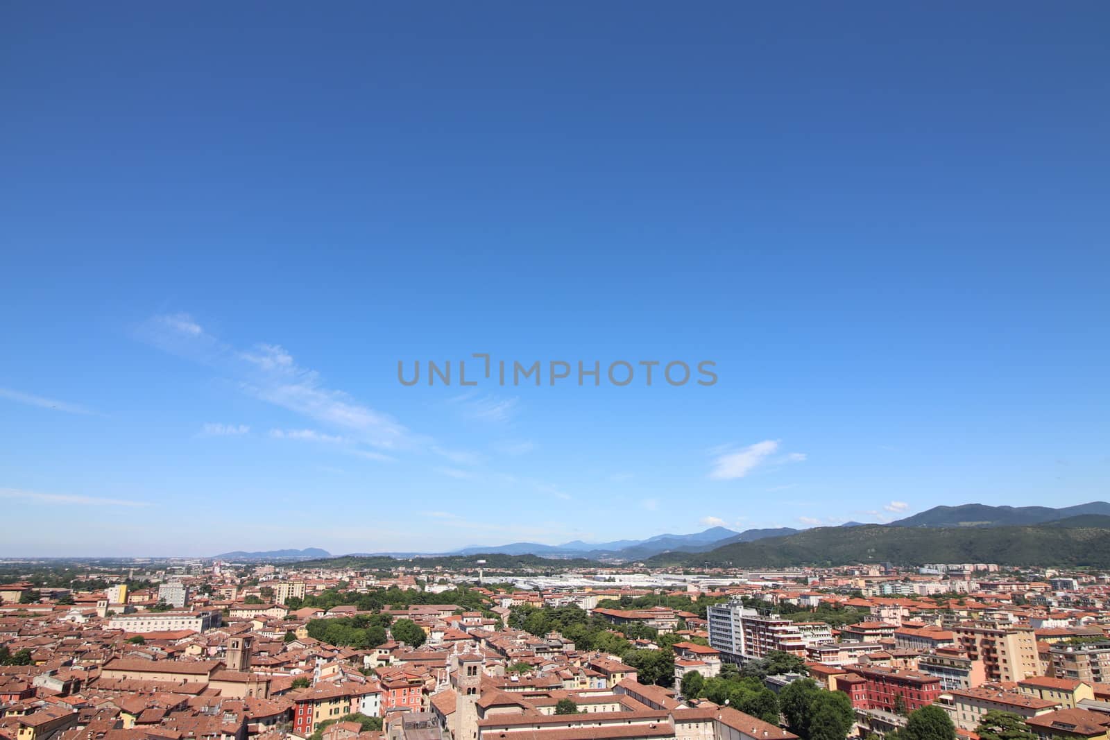 aerial view of Brescia, city in northern Italy