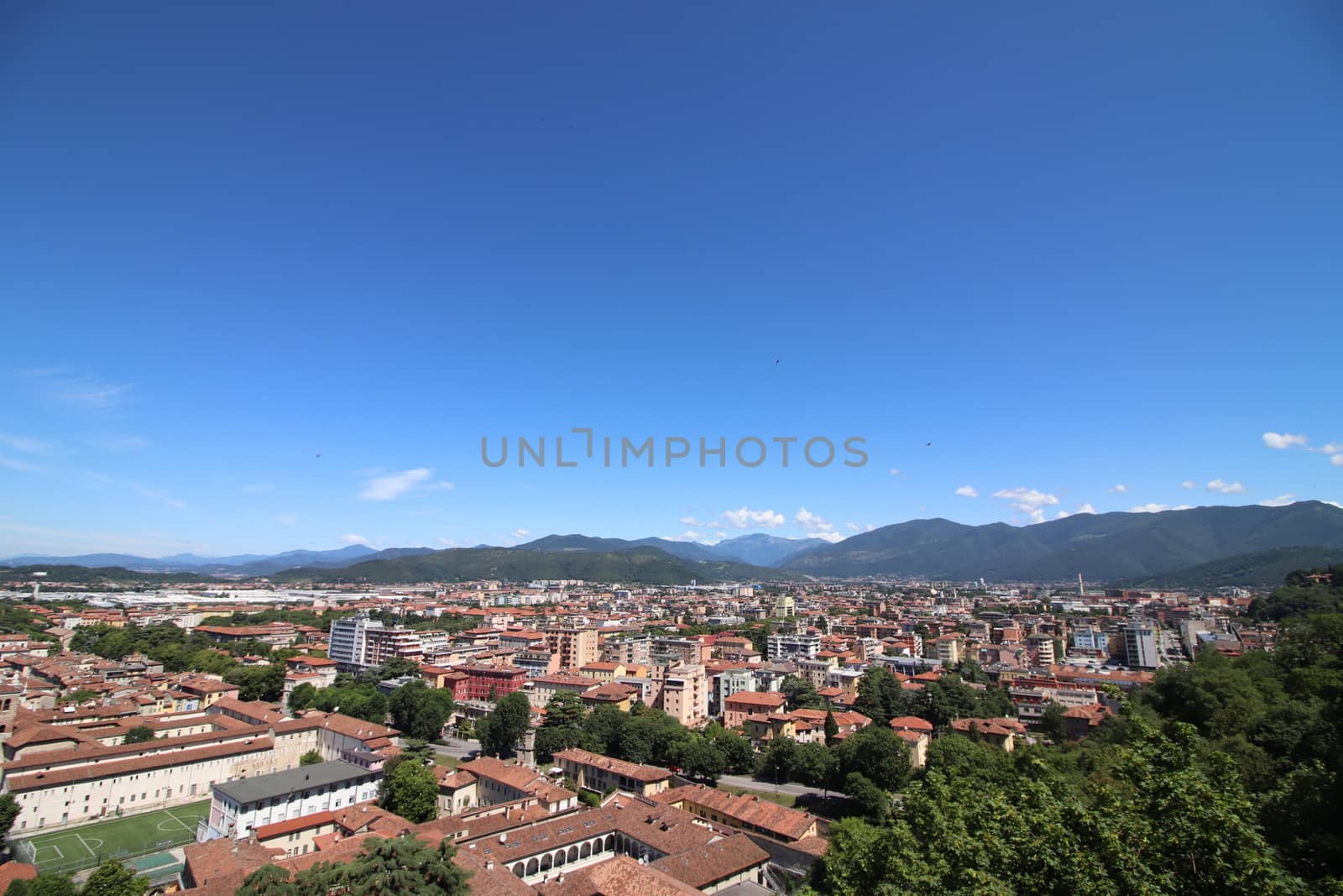 aerial view of Brescia, city in northern Italy