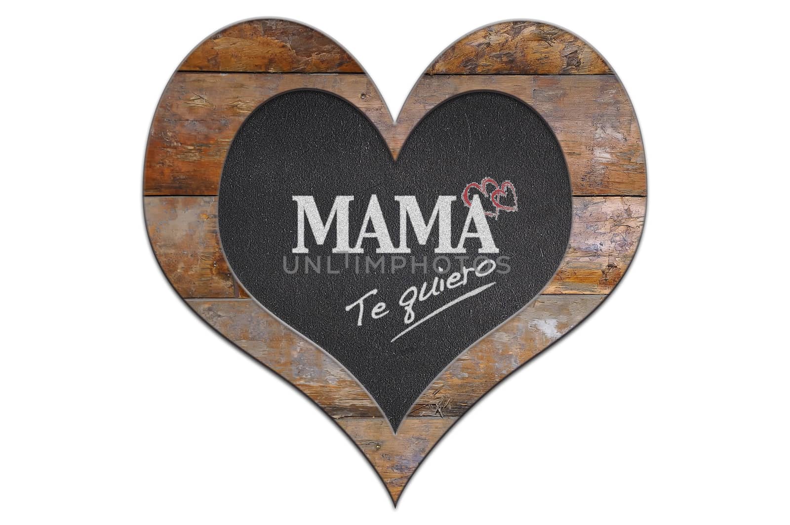 Heart made of wood and slate for Mother's Day