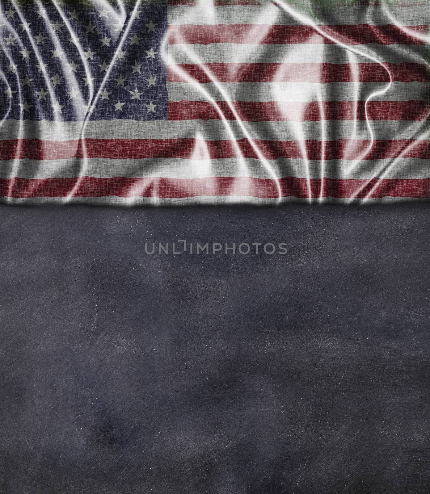 Usa flag and blackboard. by CreativePhotoSpain