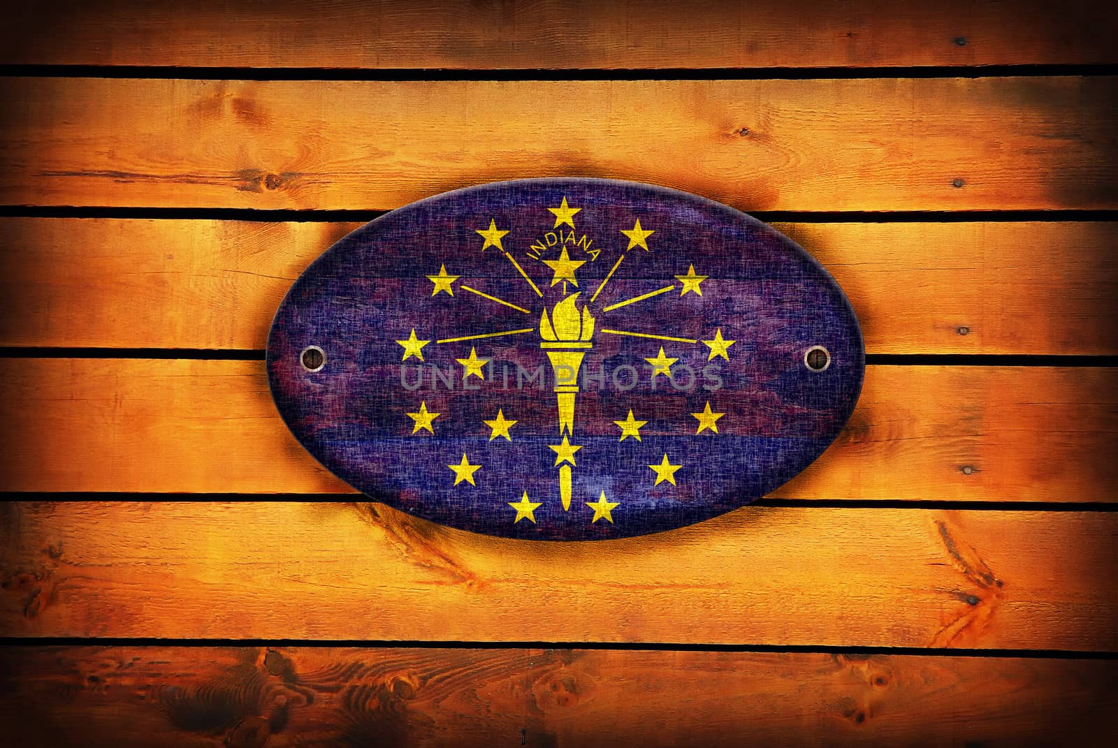 Wooden Indiana flag. by CreativePhotoSpain