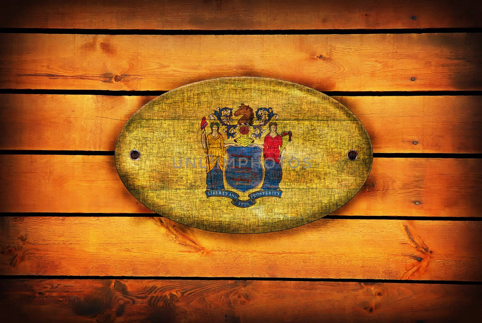 Wooden New Jersey flag. by CreativePhotoSpain