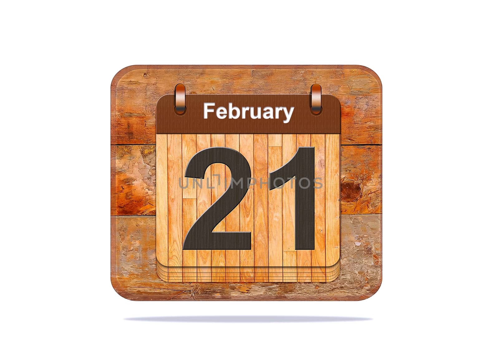 Calendar with the date of February 21.
