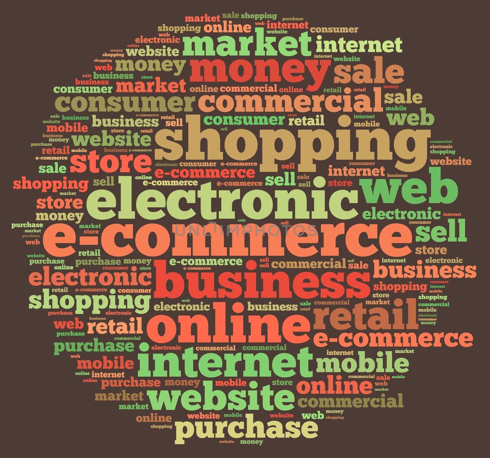 Illustration with word cloud on e-commerce