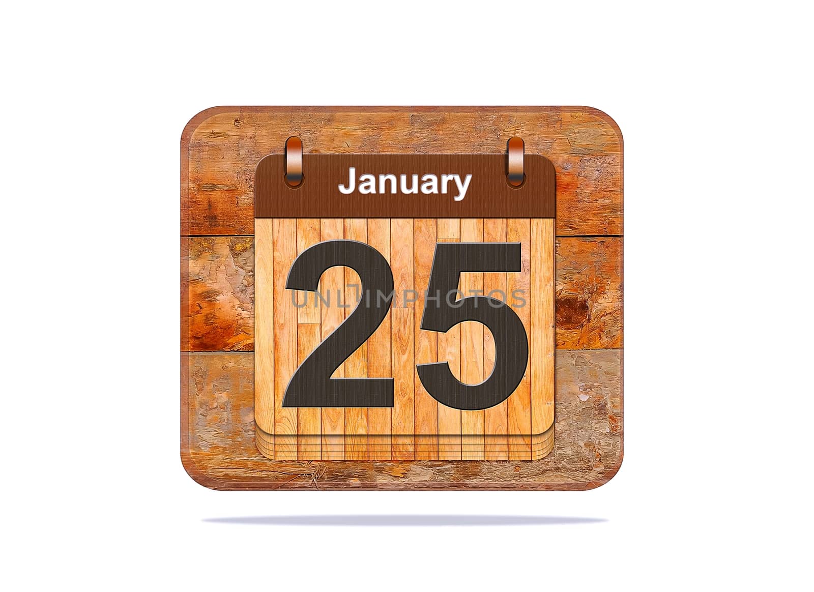 Calendar with the date of January 25.