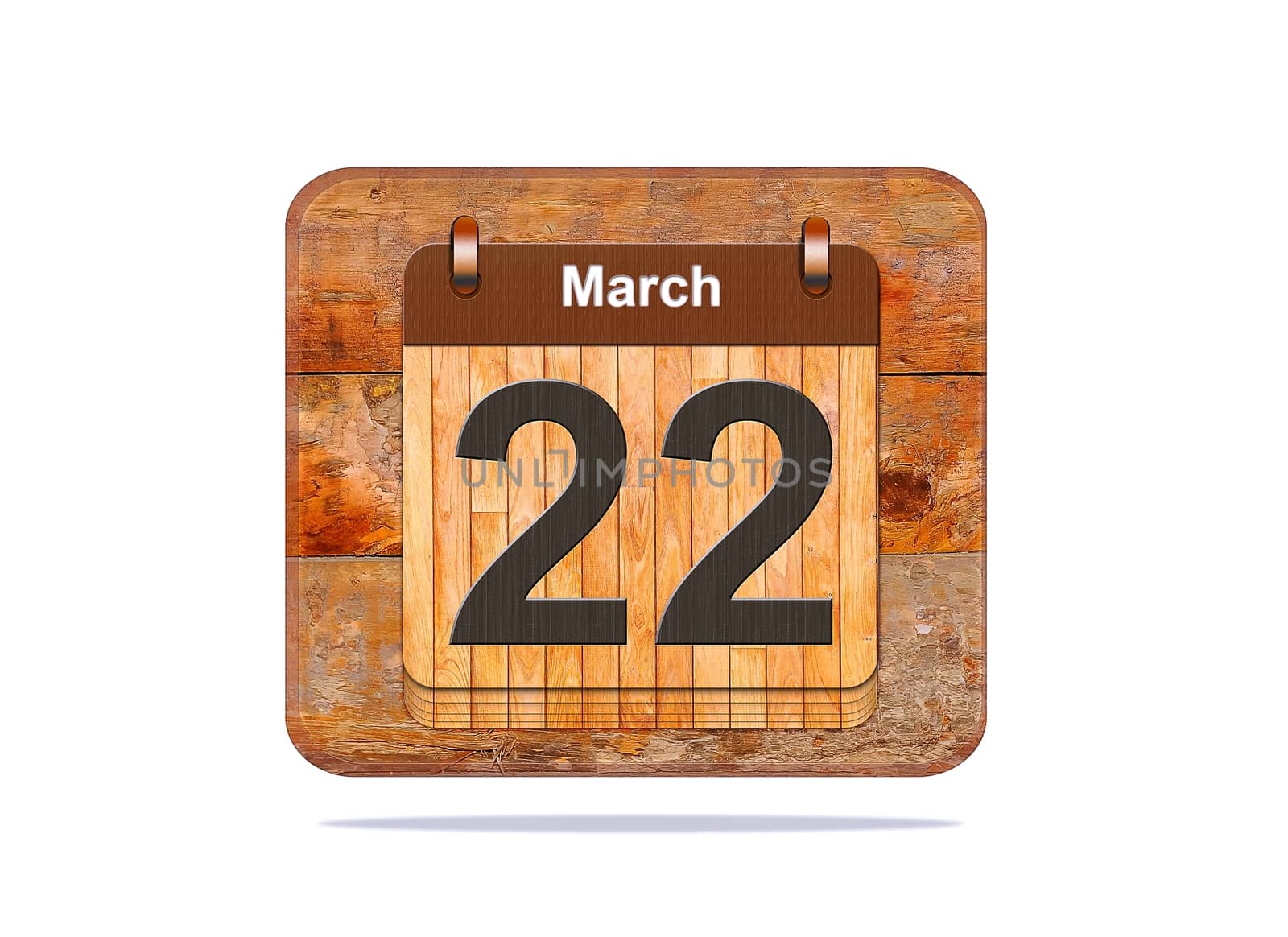 Calendar with the date of March 22.
