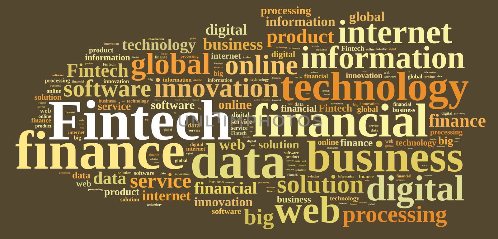 Illustration with the word Fintech. by CreativePhotoSpain
