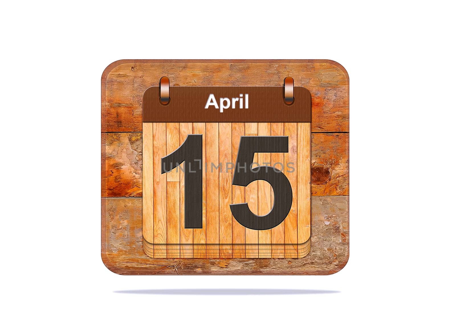Calendar with the date of April 15.