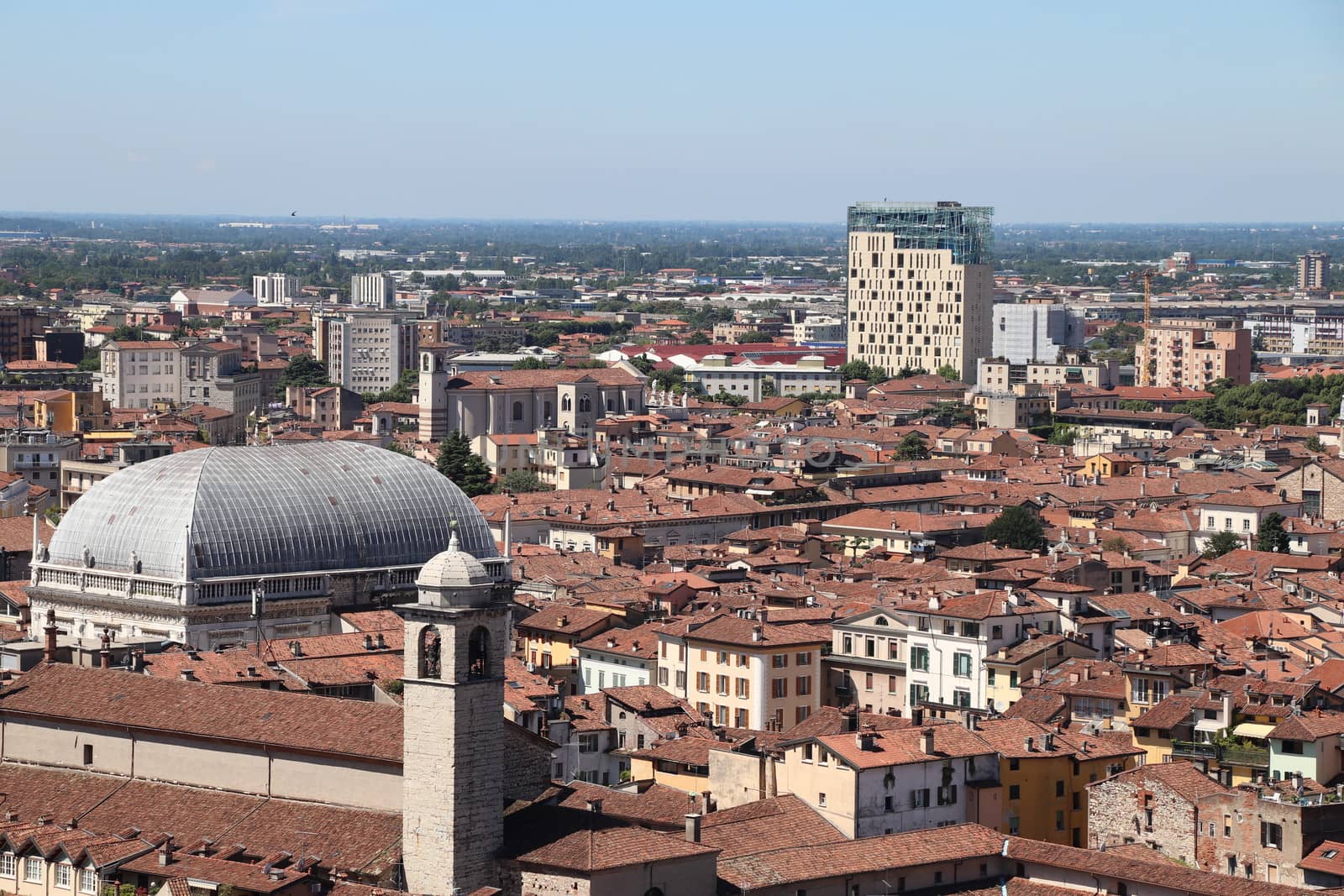 aerial view of Brescia, city in northern Italy