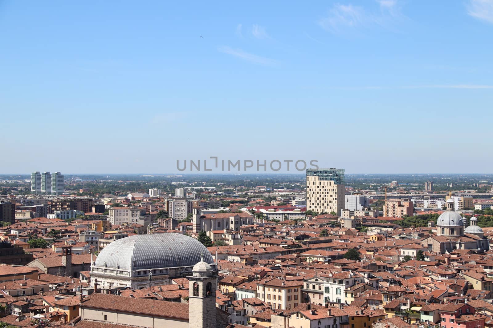 aerial view of Brescia, city in northern Italy