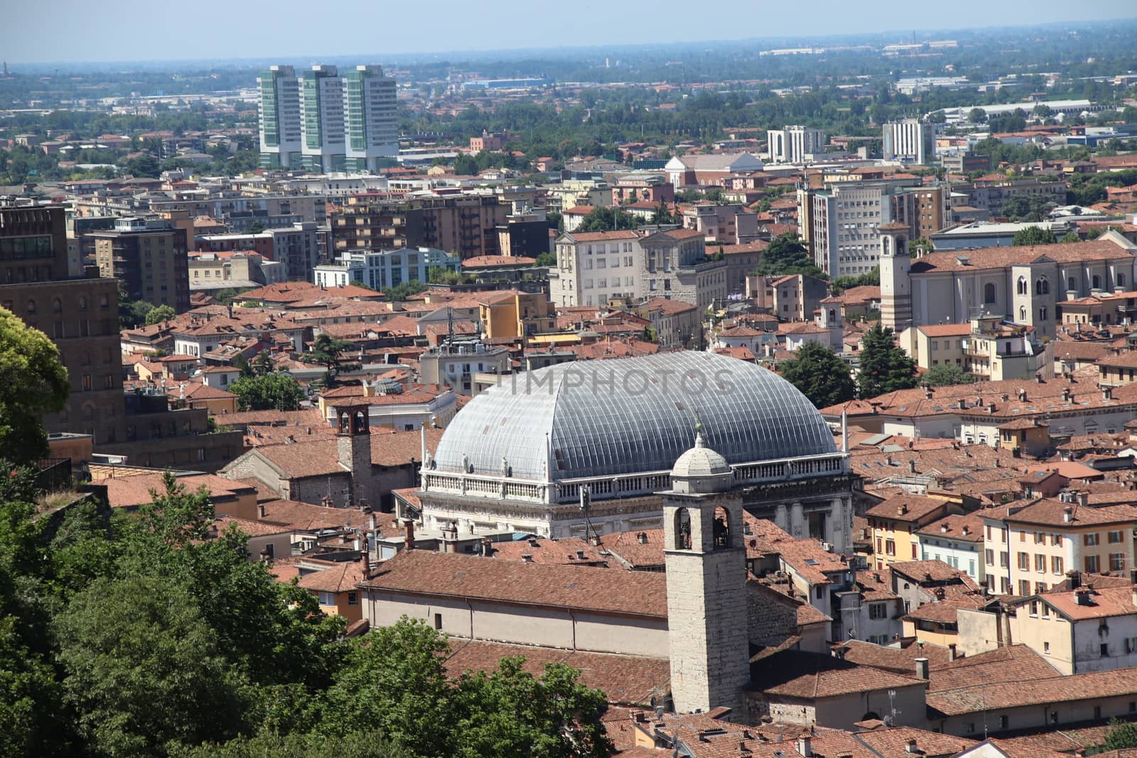 aerial view of Brescia, city in northern Italy