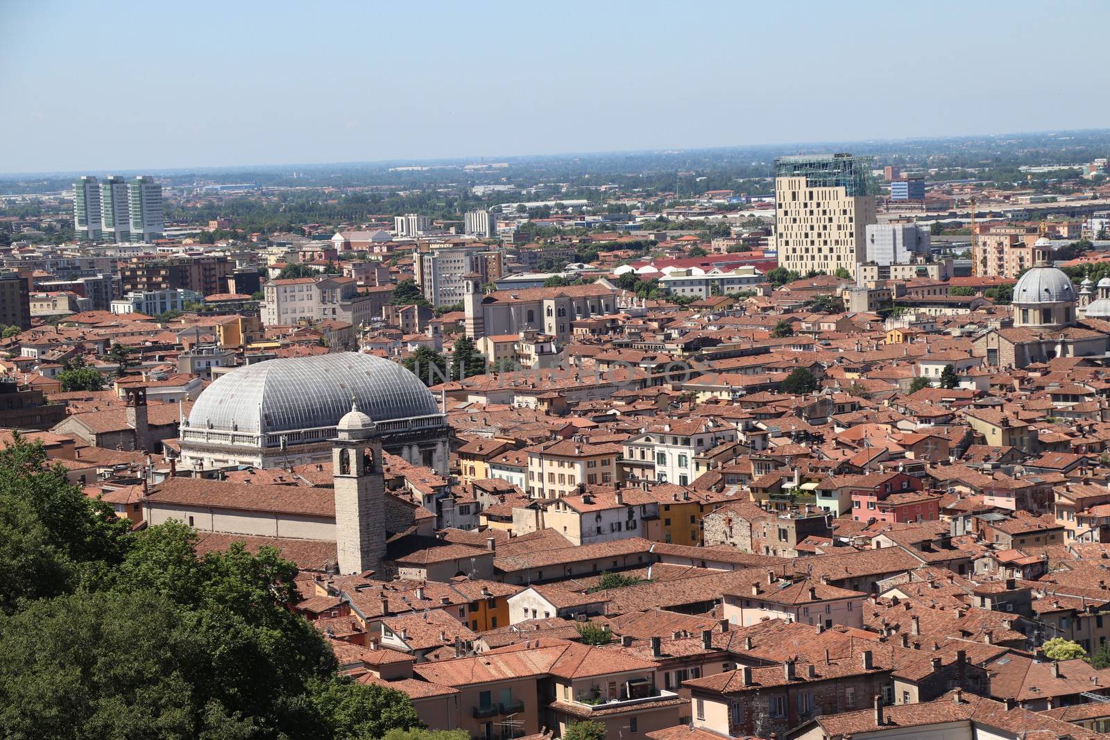 aerial view of Brescia, city in northern Italy