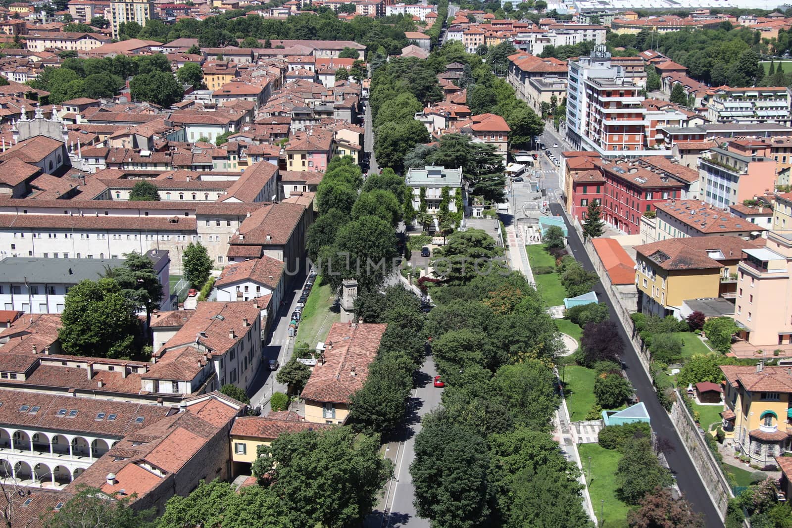 aerial view of Brescia, city in northern Italy