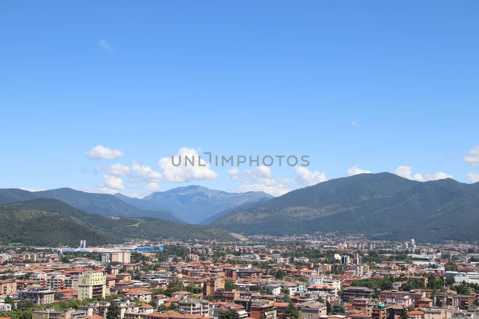 aerial view of Brescia, city in northern Italy