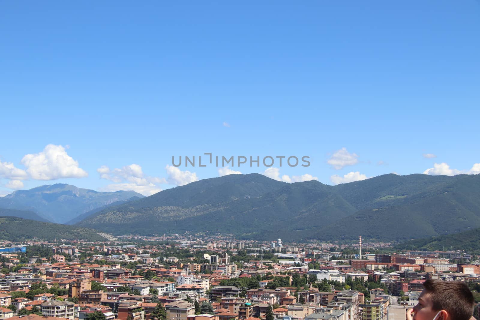 aerial view of Brescia, city in northern Italy