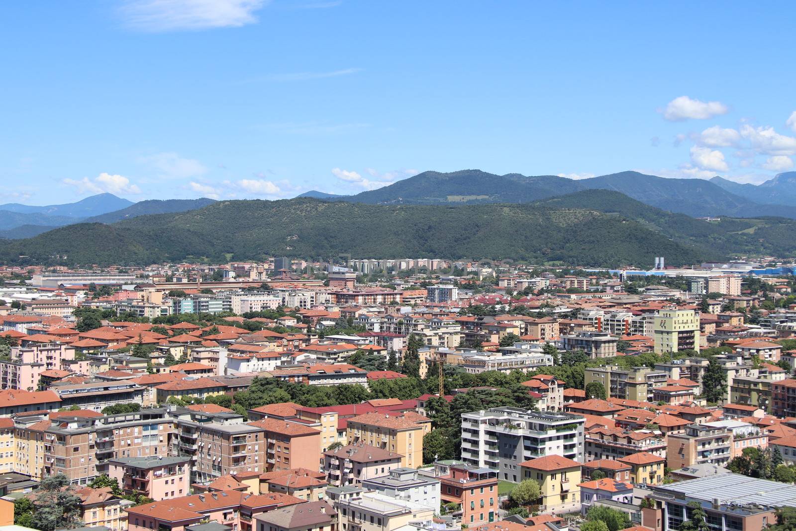 aerial view of Brescia, city in northern Italy