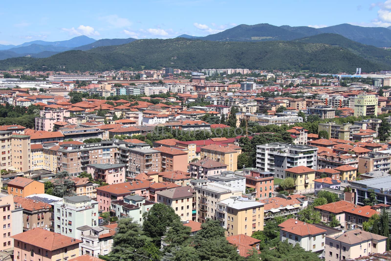 aerial view of Brescia, city in northern Italy