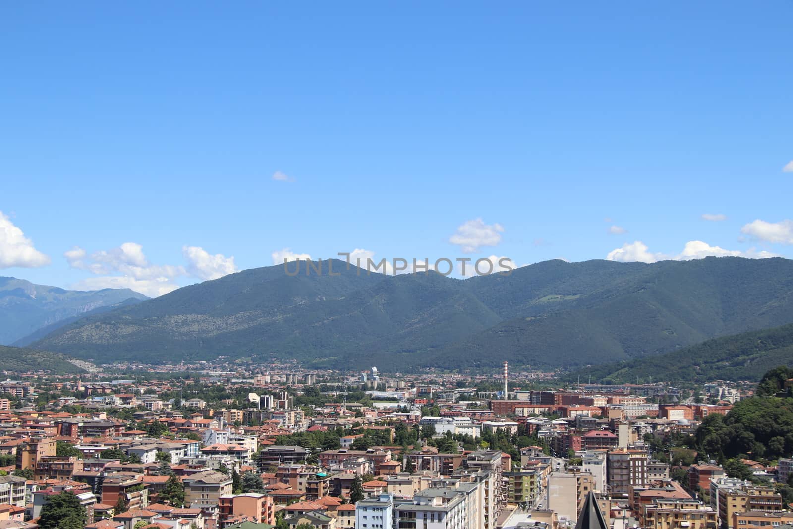 aerial view of Brescia, city in northern Italy