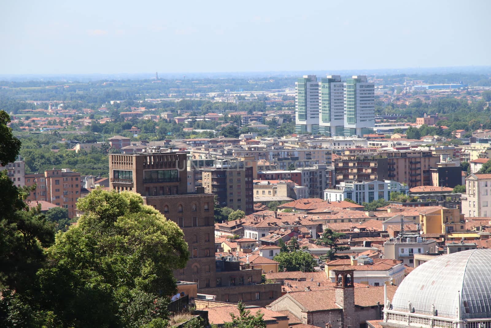 aerial view of Brescia, city in northern Italy