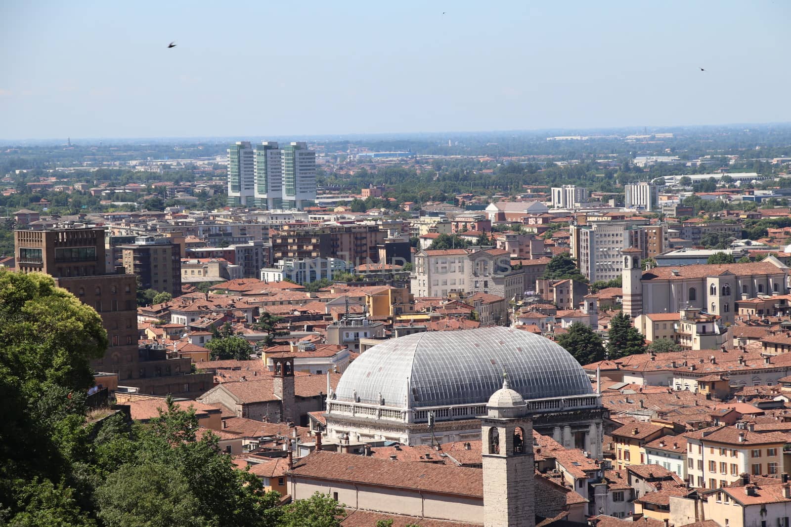 aerial view of Brescia, city in northern Italy